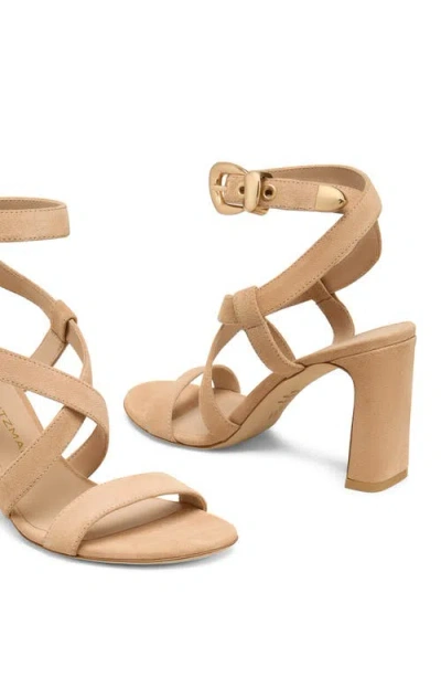 Stuart Weitzman Maven Ankle Strap Sandal In Brown