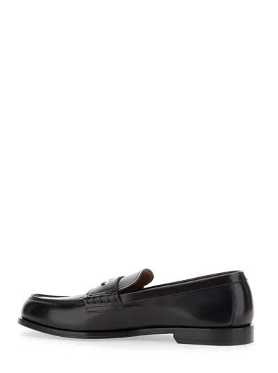Dsquared2 Black Loafers With Logo Plaque On The Front In Black