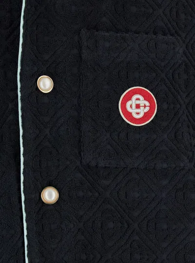 Casablanca Mens Towelling Monogram Shirt In Black