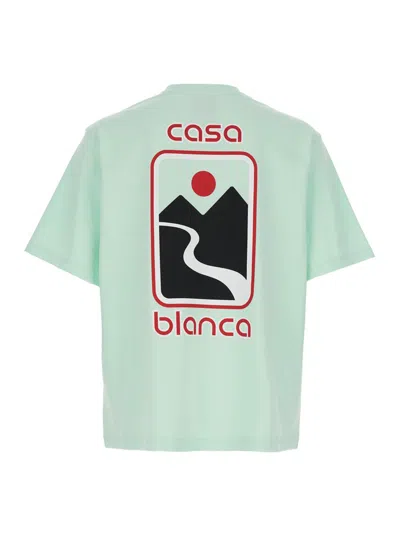 Casablanca Oversize Graphic Print Sunset Valley T-shirt In Green