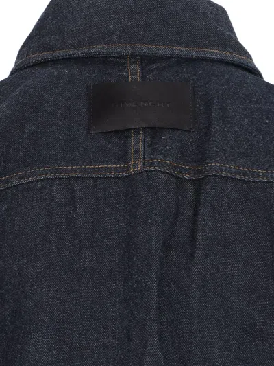 Givenchy Collared Neck Structured Long Sleeves Top In Blue