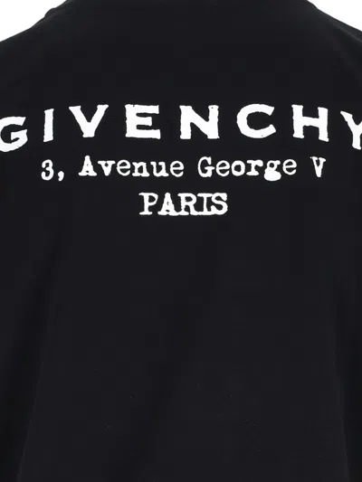 Givenchy Black Crewneck T-shirt With Logo Lettering On Front And Rear In Cotton Woman In Multi