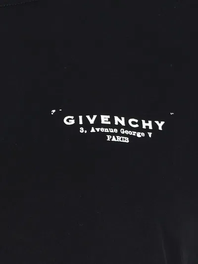 Givenchy Black Crewneck T-shirt With Logo Lettering On Front And Rear In Cotton Woman In Multi