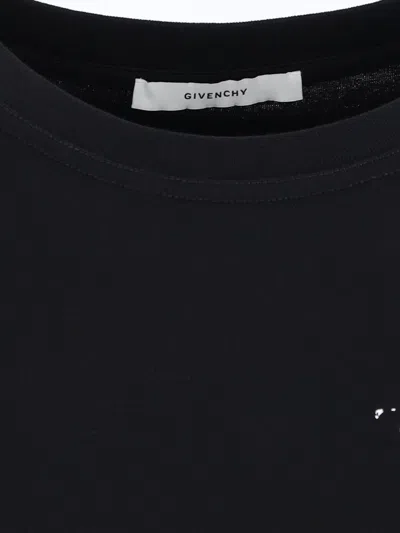 Givenchy Black Crewneck T-shirt With Logo Lettering On Front And Rear In Cotton Woman In Multi