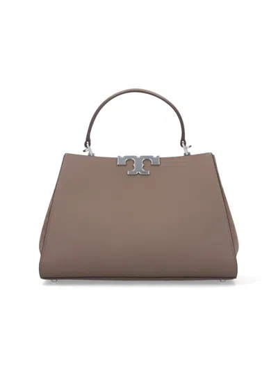 Tory Burch Eleanor Hand Bags Gray In Brown