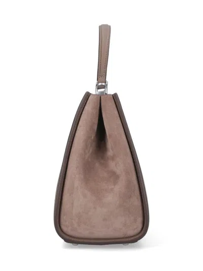 Tory Burch Eleanor Hand Bags Gray In Brown