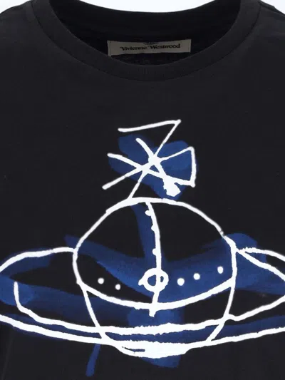 Vivienne Westwood Short Sleeves Crew Neck Graphic Print In Black