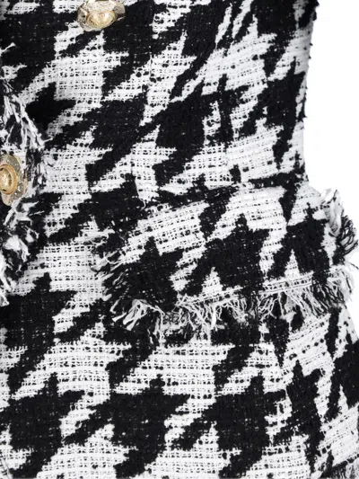 Balmain Distressed Lapel Jacket Structured Shoulders