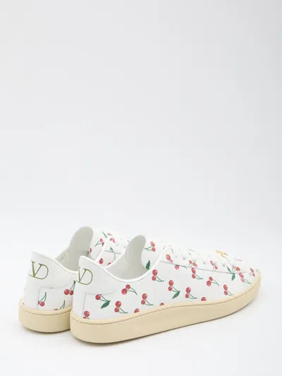 Valentino Royco Sneaker With Cherryfic Pattern In White