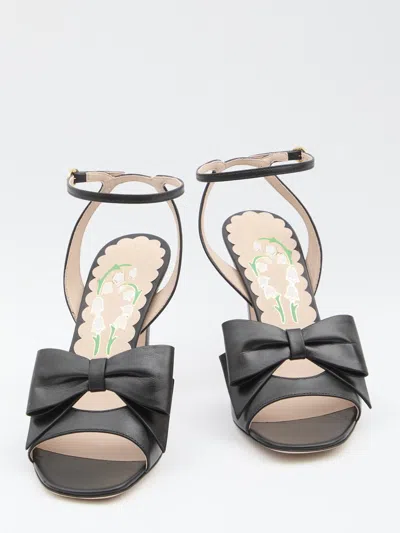Valentino Garavani Bowow Leather Sandal In Animal Print
