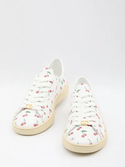 Valentino Royco Sneaker With Cherryfic Pattern In White