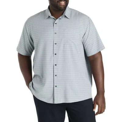 Synrgy By Dxl Big & Tall Plaid Microfiber Sport Shirt In Black