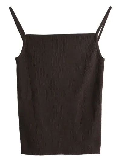 Amomento Ribbed Cami Top In Brown