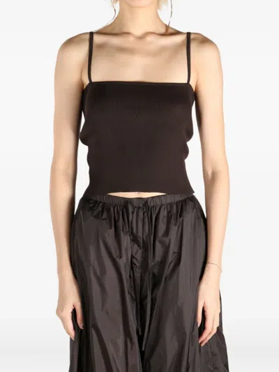 Amomento Ribbed Cami Top In Brown