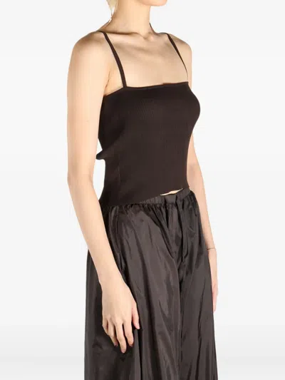 Amomento Ribbed Cami Top In Brown