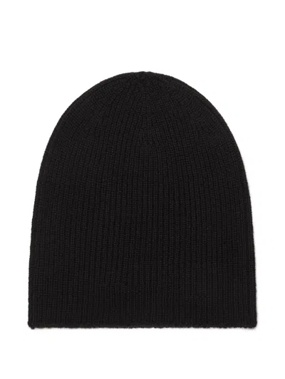 Dsquared2 Knit Beanie With Rectangular Logo Patch In Black