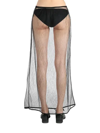 Amomento Sheer Mesh Overlay Skirt In Gray