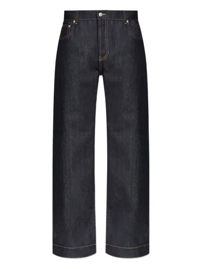 Alexander Mcqueen Cotton Denim Wide Leg Jeans