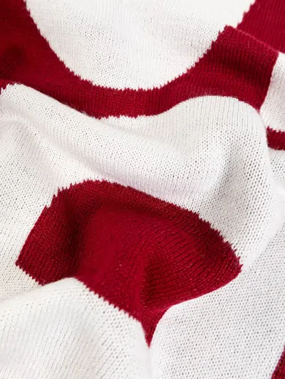 Dsquared2 Logo Intarsia Scarf In Red