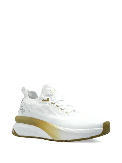 Ea7 Chunky Sole Running Sneakers In White