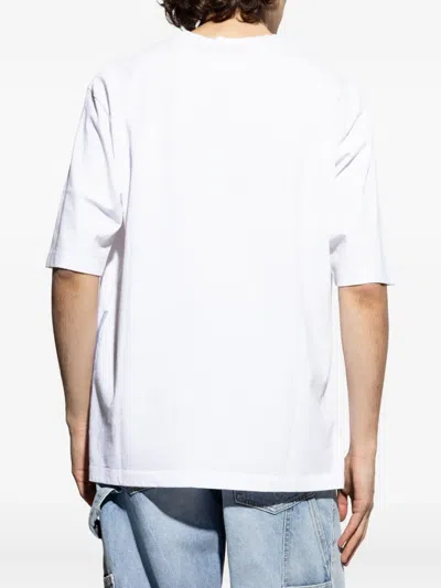 Dsquared2 Embroidered Graphic T-shirt In White