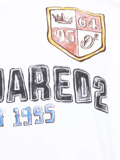 Dsquared2 Embroidered Graphic T-shirt In White