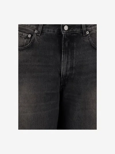Haikure Washed Dark Grey Jeans With Classic Five-pocket Design In Black