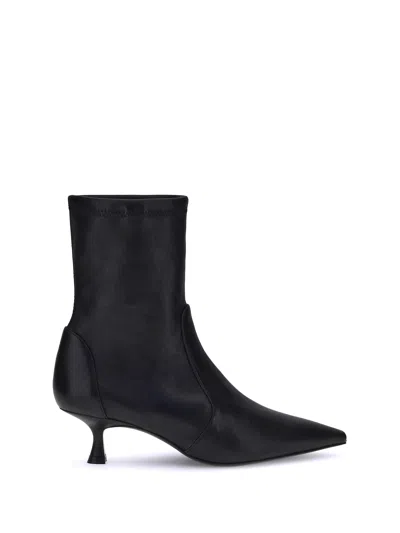 Stuart Weitzman Pointed Toe Ankle Boots With 50mm Heel In Black
