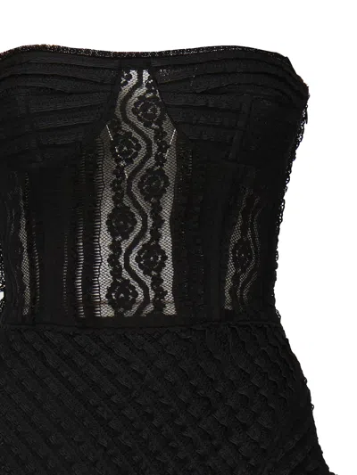 Charo Ruiz Strapless Mesh Maxi Dress In Black