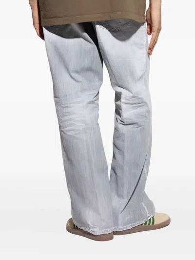 Dsquared2 Straight Fit Trousers Distressed Finish In Gray