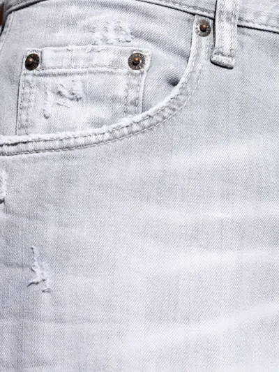 Dsquared2 Straight Fit Trousers Distressed Finish In Gray