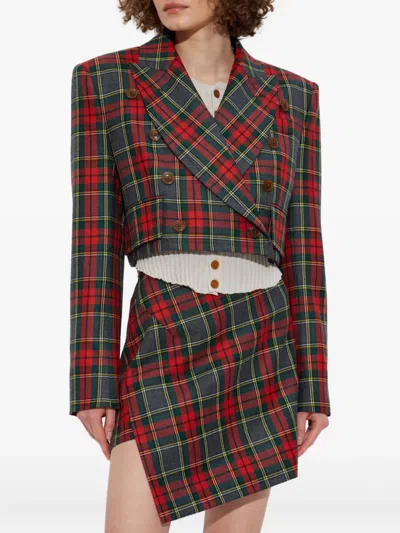 Vivienne Westwood Structured Plaid Peak Lapel Blazer In Multi