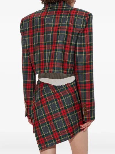 Vivienne Westwood Structured Plaid Peak Lapel Blazer In Multi