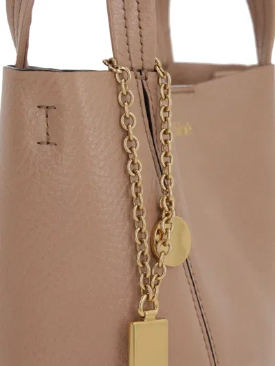 Chloé Chloè Spin Small Leather Tote Bag In Neutral