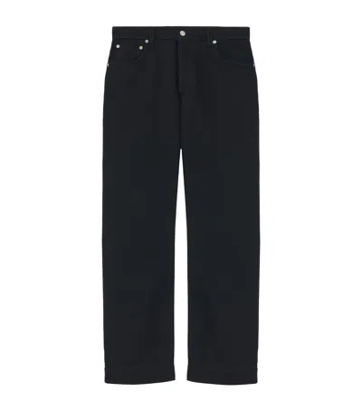 Alexander Mcqueen Cotton Denim Wide Leg Jeans In Blue