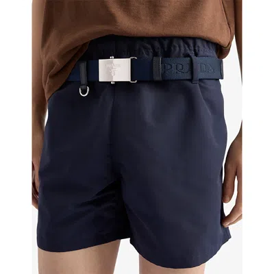 Prada Cotton Tape Belt In Blue