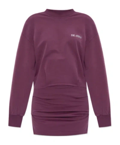 Attico Burgundy Mini Dress In Purple