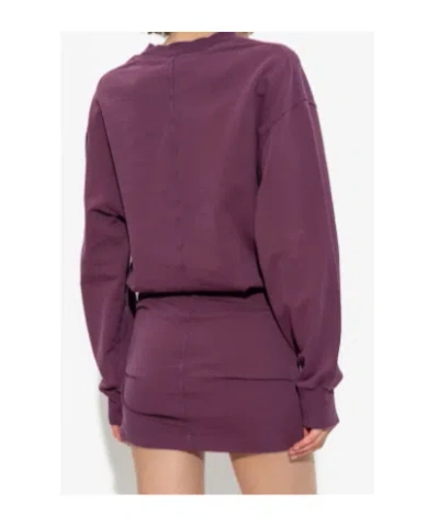 Attico Burgundy Mini Dress In Purple
