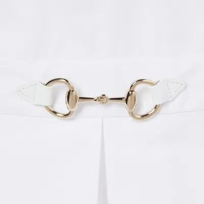 Gucci Cotton Poplin Shirt Dress With Embroidery In White