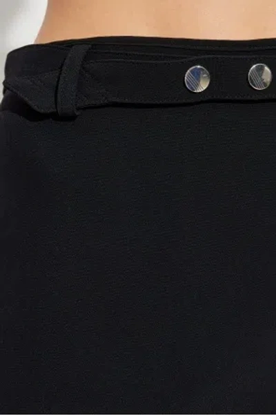 Attico Wrap-style Mini Skirt With Sheer Mesh Detailing In Black