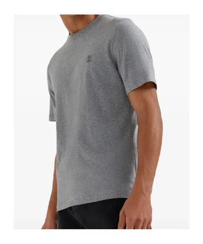 Brunello Cucinelli Cotton Crew Neck T-shirt In Gray
