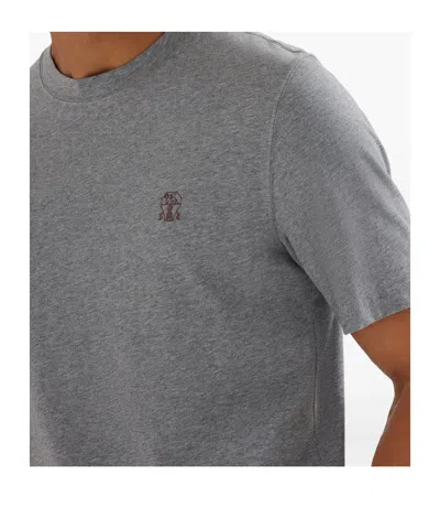 Brunello Cucinelli Cotton Crew Neck T-shirt In Gray