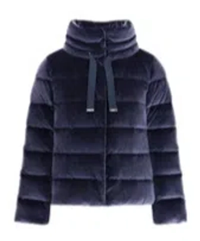 Herno Velvet Quilted Drawstring High Collar Jacket