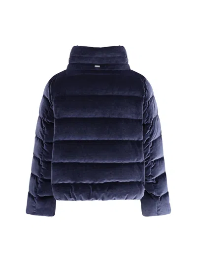 Herno Velvet Quilted Drawstring High Collar Jacket