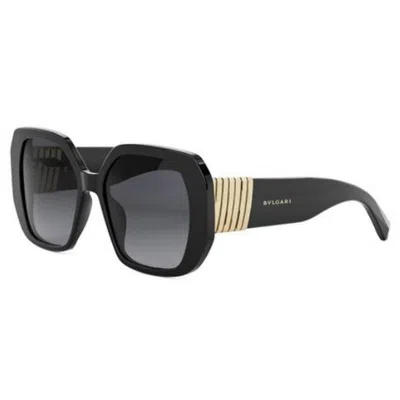 Bvlgari Tubogas Square Acetate Sunglasses In Shiny Blackgradient Smoke