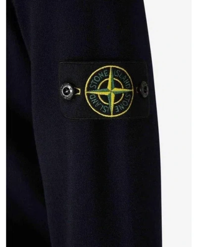 Stone Island Lightweight Wool Crew Neck Pullover In Black