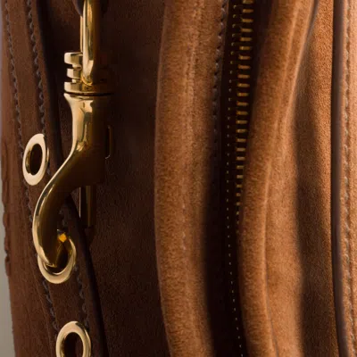 Miu Miu Womens Rovere Aventure Suede Top Handle Bag In Brown