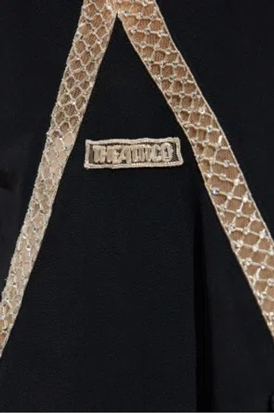 Attico Embellished Ruffled Mini Dress In Gray