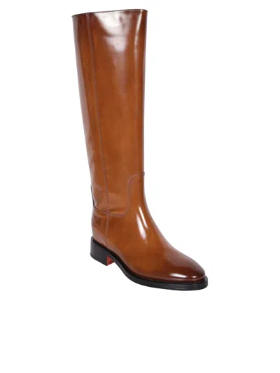Santoni Riding Boot In Brown
