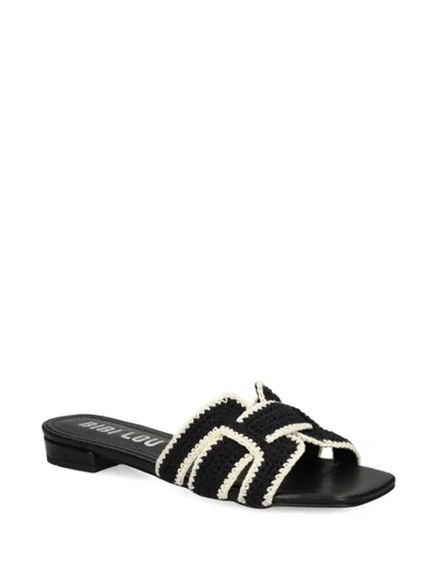 Bibi Lou Crochet Band Slide Sandals In Multi